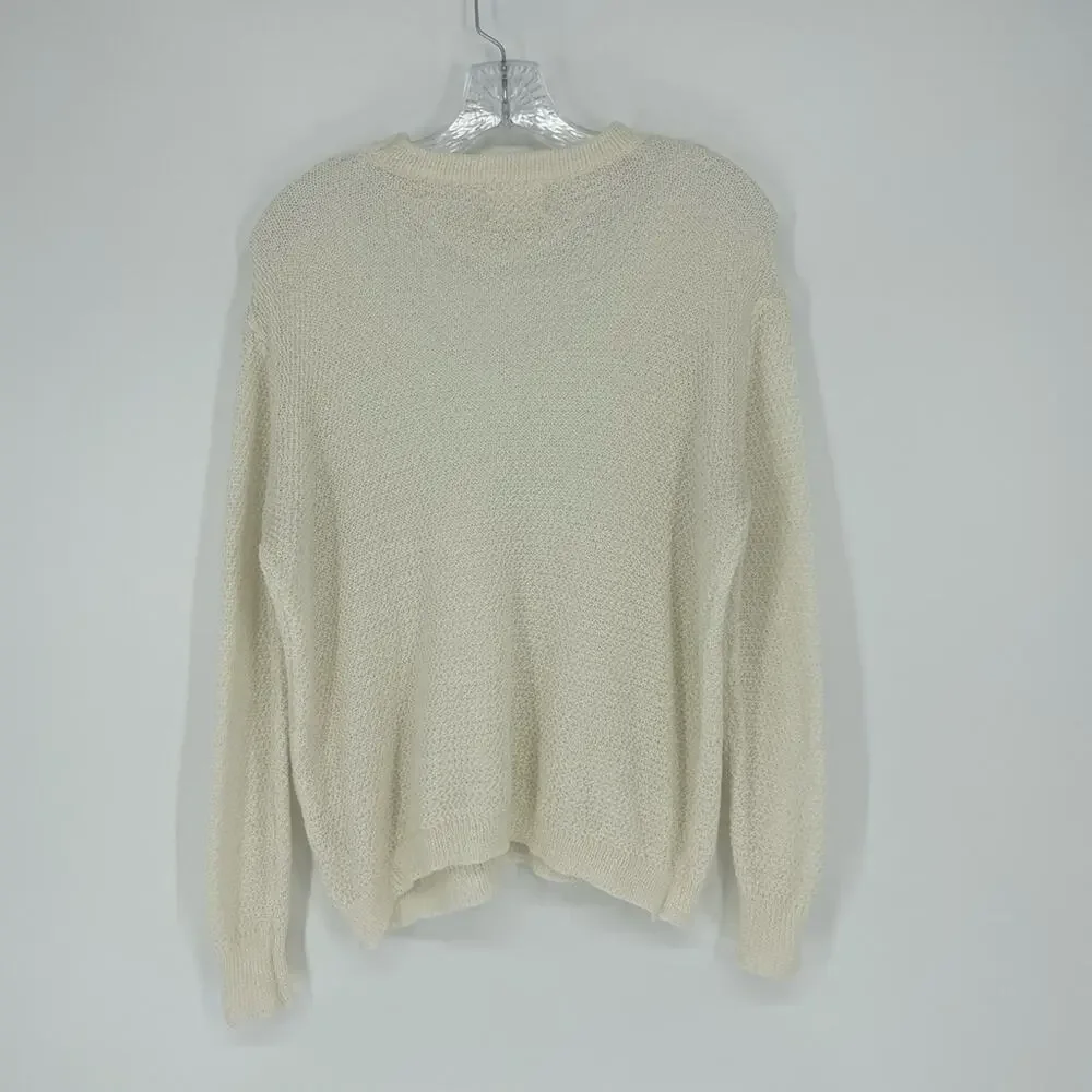 Dreamers V-Neck Knit Cream Sweater Size Small/Medium